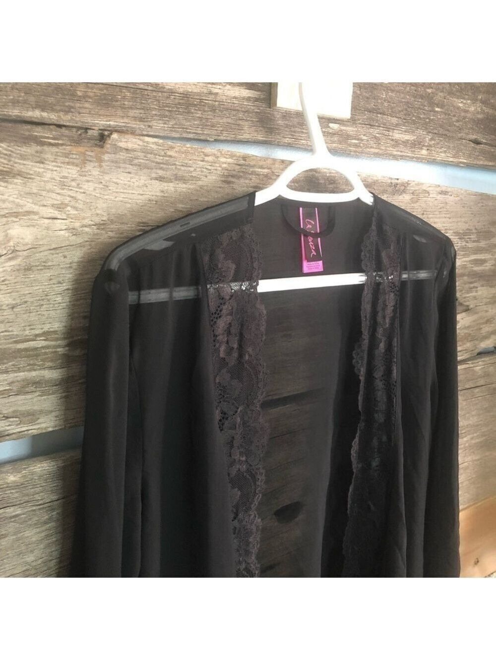 LA Senza Size S/M Black Lace Short Robe - Picture 2 of 7